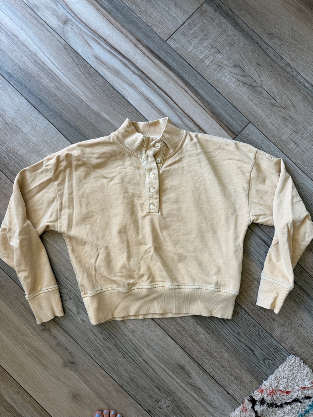 CALIA by Carrie Underwood Cream Button-Front Turtleneck Pullover